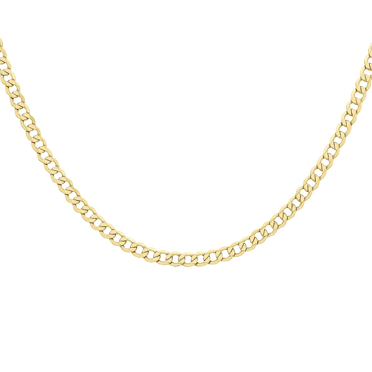 9K Yellow Gold Hollow Curb Chain With Lobster Clasp (Size - 18), Gold Wt. 6.3 Gms
